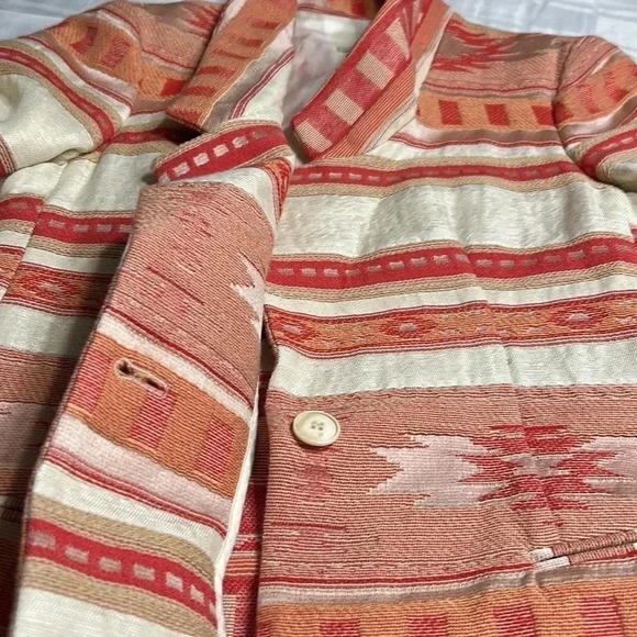 Made in Italy, (+) people.Blazer women medium.Linen,cotton,embroidered,Aztec,EC - Picture 5 of 16